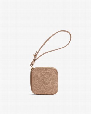 Női Cuyana Bőr Airpod Toktáska Khaki | WOS3258UH