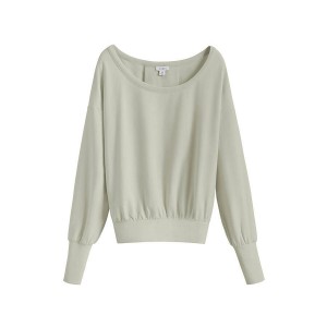 Női Cuyana French Terry Boatneck Pulóverek Zöld | KXH3562DF