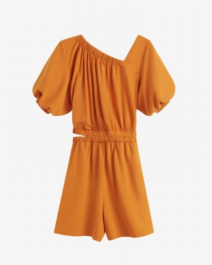 Női Cuyana Gathered Front Jumpsuit Sárga | LOQ118XK