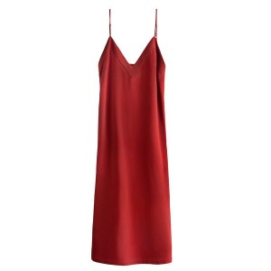 Női Cuyana Silk Slip Ruha Piros | SDS4643HH