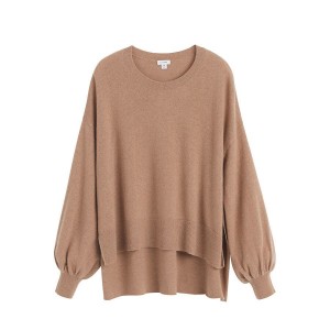 Női Cuyana Single-Origin Cashmere Open Side Pulóverek Barna | YDT8265GD