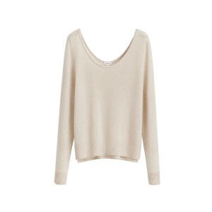 Női Cuyana Single-Origin Cashmere Scoop Neck Pulóverek Fehér | GPF1935QW