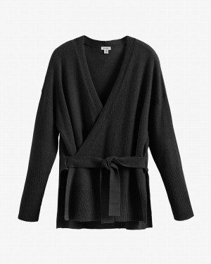 Női Cuyana Single Origin Cashmere Wrap Pulóverek Fekete | IKY5685AU