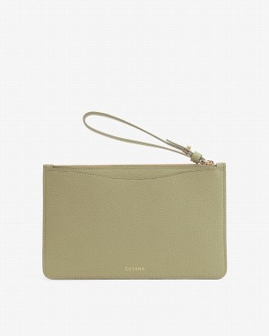 Női Cuyana Slim Wristlet Pénztárca Zöld | KJL1418ED