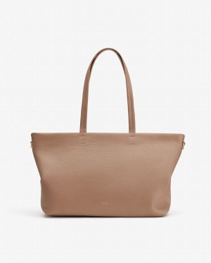 Női Cuyana Small Easy Cipzáros Hordtáskák Khaki | MUK1781KD