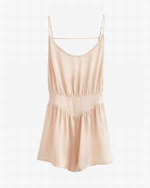 Női Cuyana Washable Charmeuse Sleep Jumpsuit Krém Fehér | UTH1056VQ