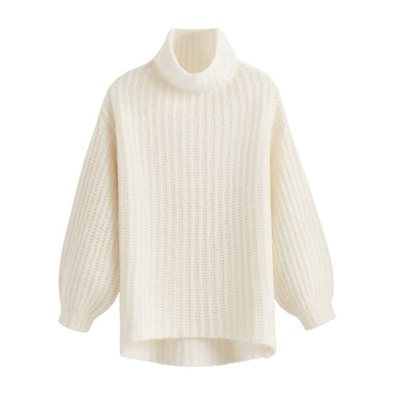 Női Cuyana Alpaca Gyapjú Turtleneck Pulóverek Fehér | ALE8895CI