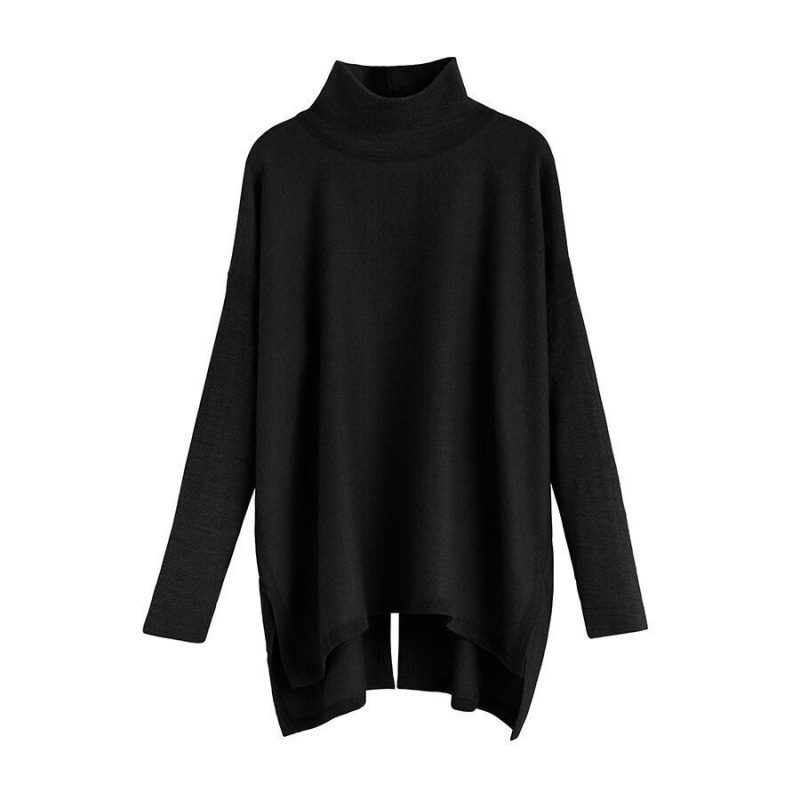 Női Cuyana Alpaca Open-Back Turtleneck Pulóverek Fekete | LLQ8871MU