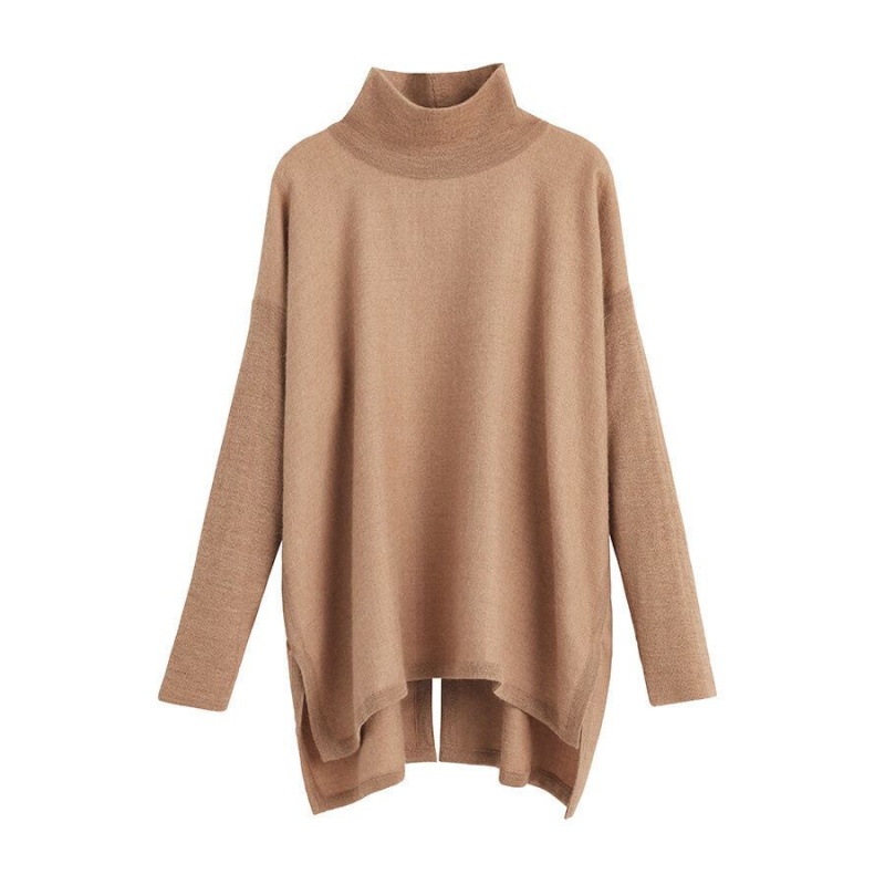 Női Cuyana Alpaca Open-Back Turtleneck Pulóverek Barna | DFA2055RE