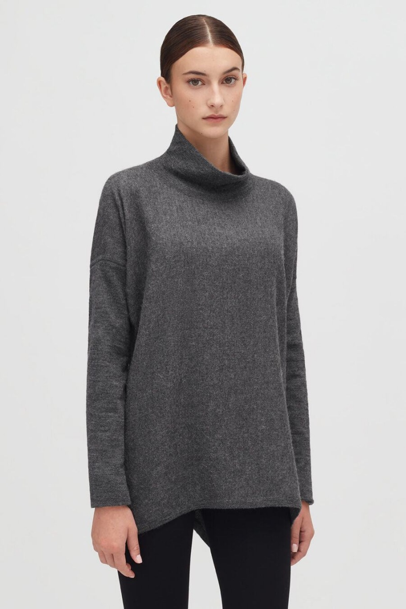 Női Cuyana Alpaca Open-Back Turtleneck Pulóverek Szürke | NIM5758OD