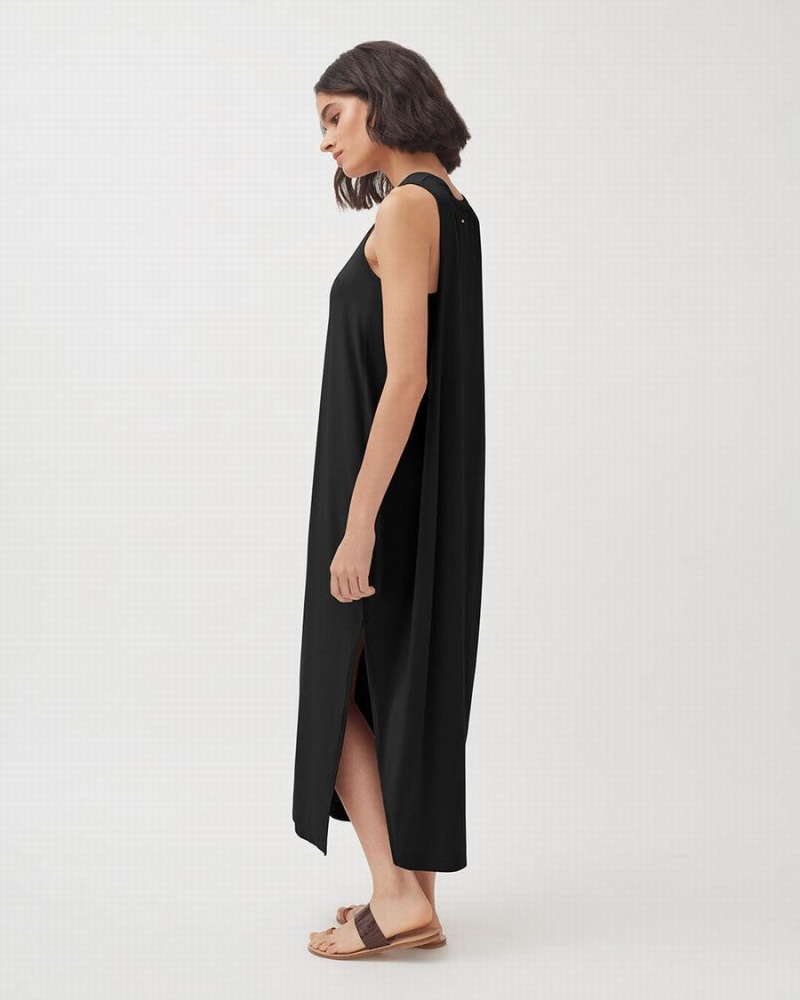 Női Cuyana Drape-Back Ruha Fekete | WKD5074XS