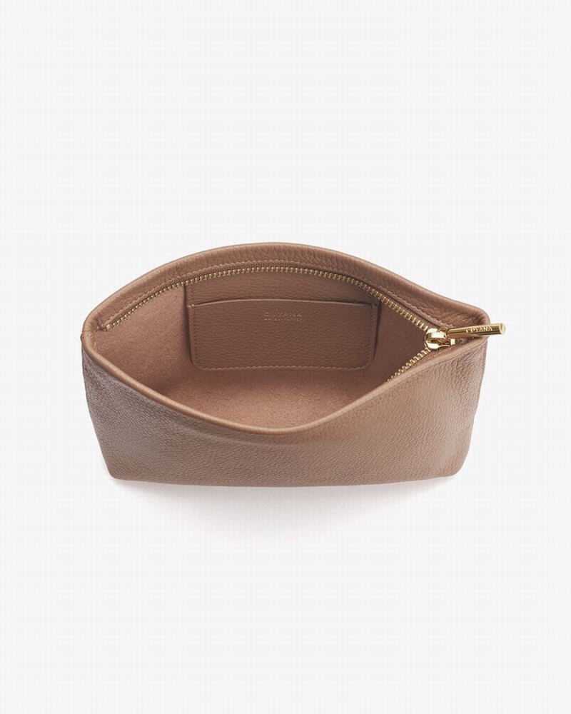 Női Cuyana Mini Cipzáros Pouches Khaki | EIQ7782VV