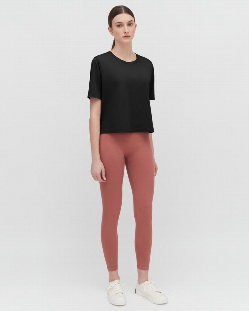 Női Cuyana Pima Cropped Tee Póló Fekete | HMW3358FH