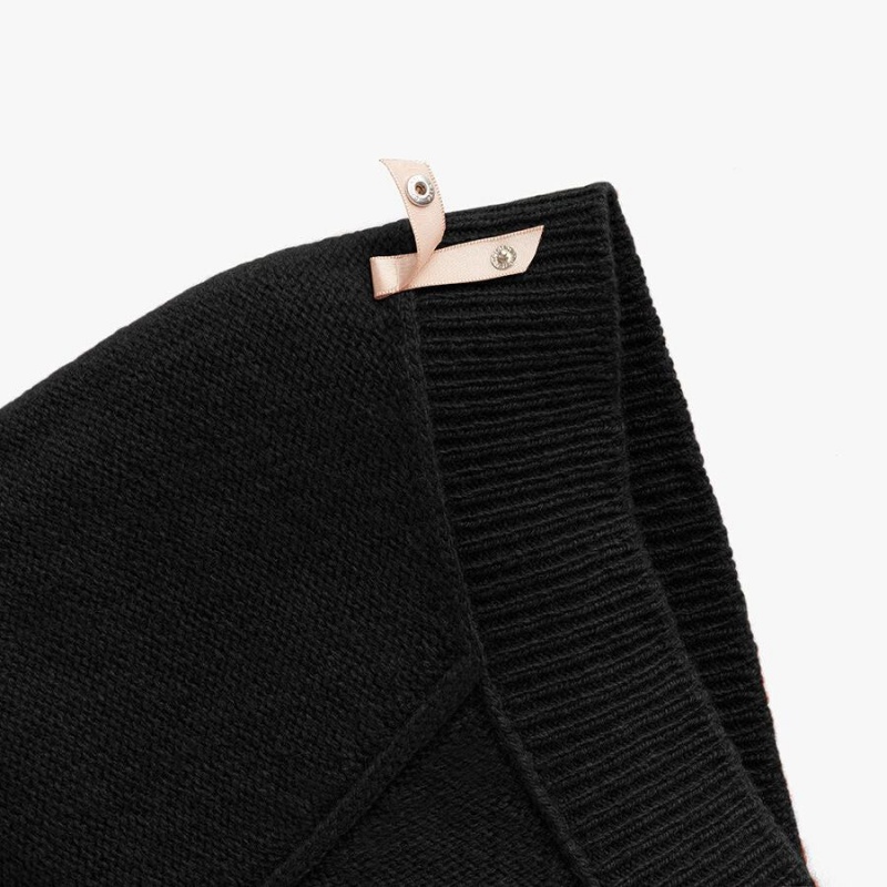 Női Cuyana Recycled Cashmere Deep V-Neck Pulóverek Fekete | XIK6879TX