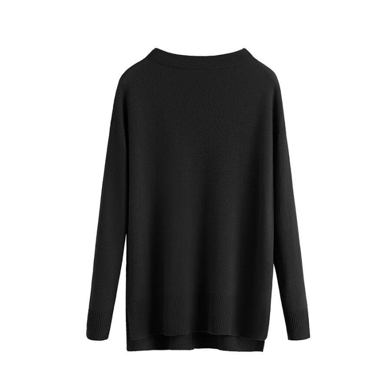 Női Cuyana Single-Origin Cashmere Funnel Neck Pulóverek Fekete | PLA6921CI