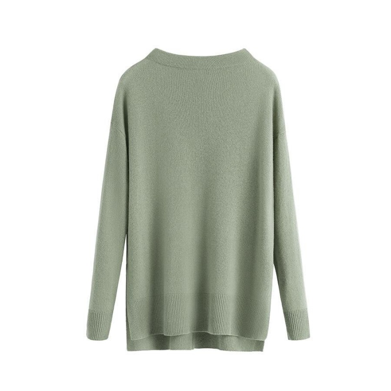 Női Cuyana Single-Origin Cashmere Funnel Neck Pulóverek Zöld | DLA1815YP