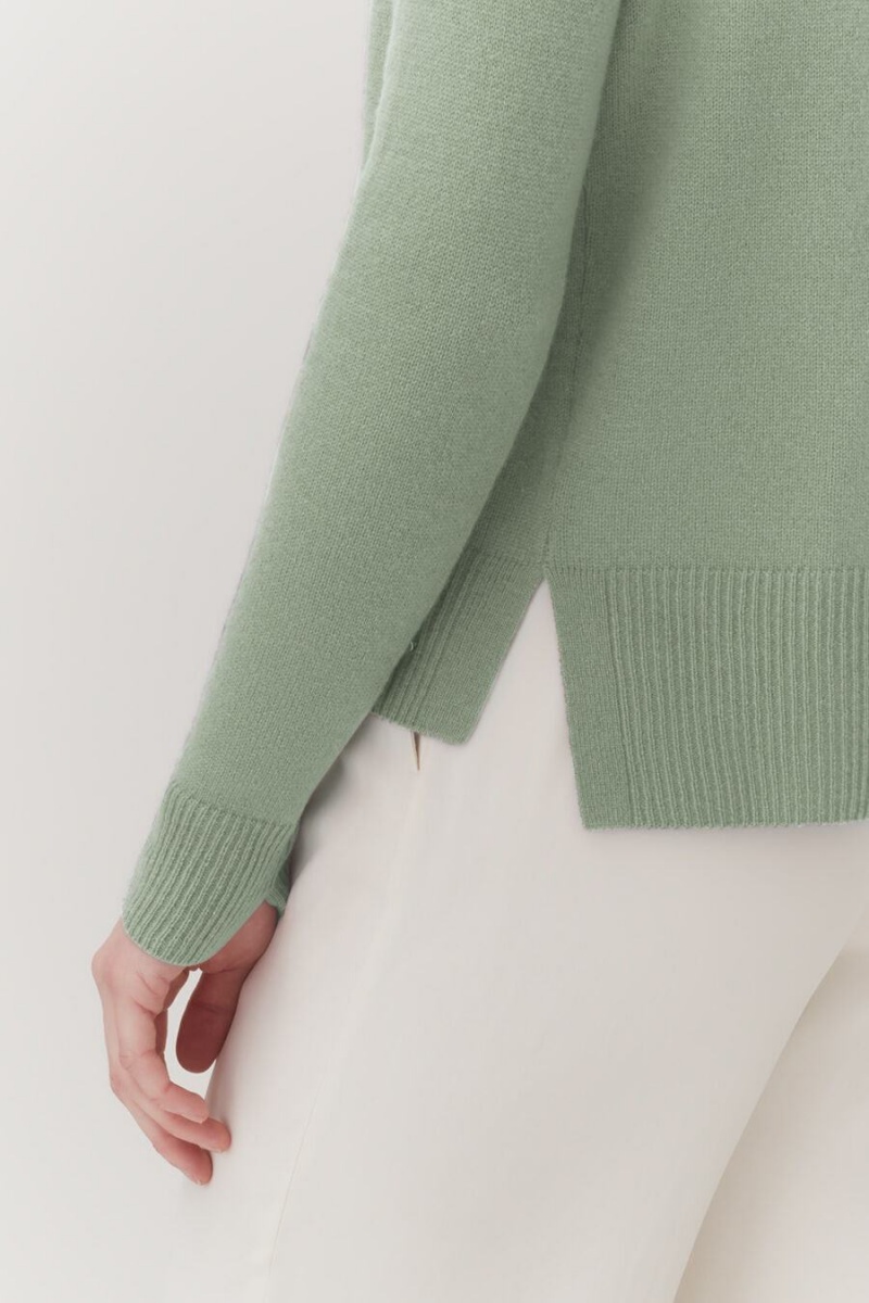 Női Cuyana Single-Origin Cashmere Kardigán Zöld | ETH8298QZ