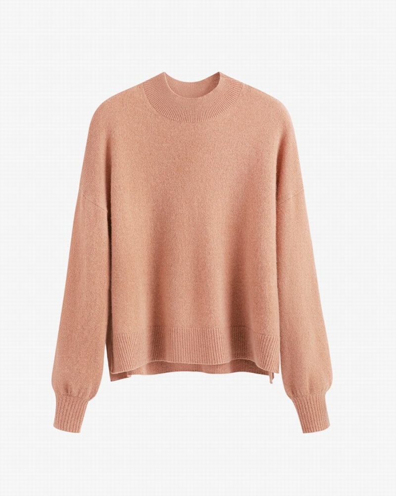 Női Cuyana Single Origin Cashmere Cropped Pulóverek Bézs | TRD1738JN