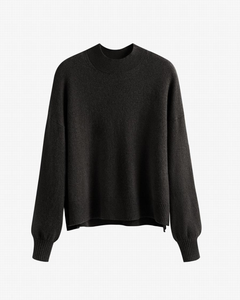 Női Cuyana Single Origin Cashmere Cropped Pulóverek Fekete | YHA4484TS