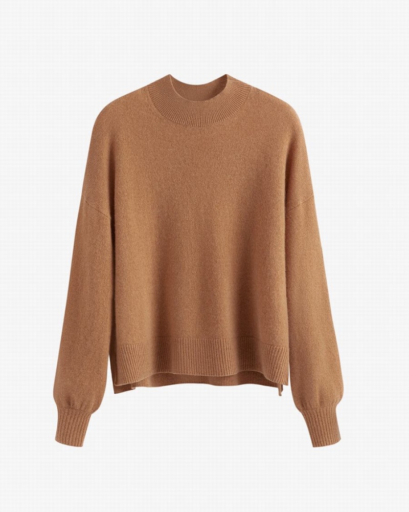 Női Cuyana Single Origin Cashmere Cropped Pulóverek Barna | YCY2414ME