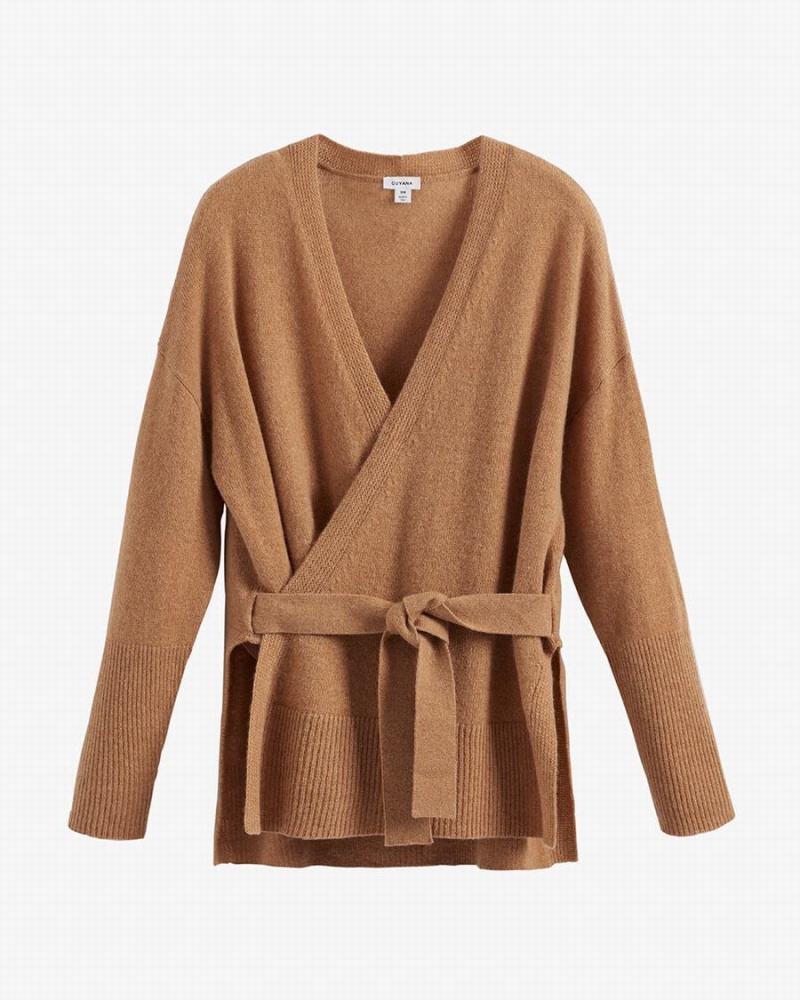 Női Cuyana Single Origin Cashmere Wrap Pulóverek Barna | IRC2525CL