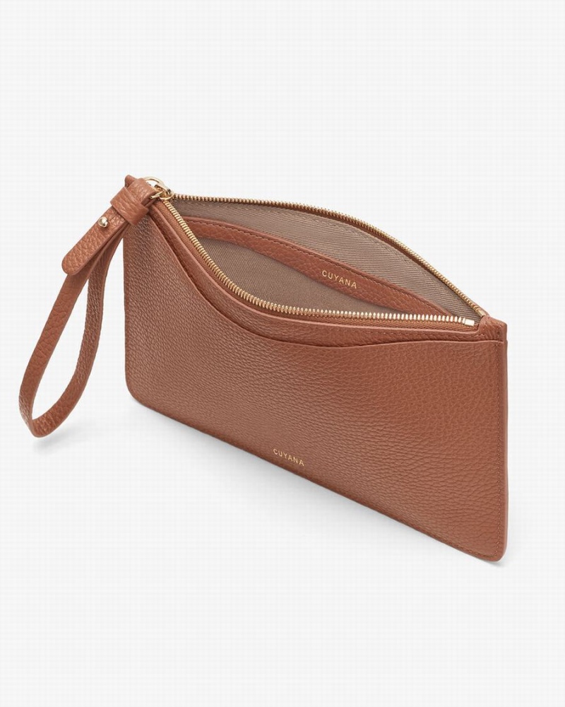 Női Cuyana Slim Wristlet Pénztárca Barna | ZLQ8279UO