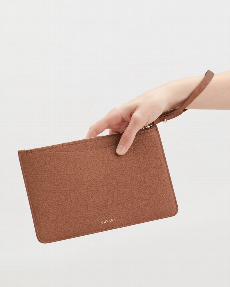 Női Cuyana Slim Wristlet Pénztárca Barna | ZLQ8279UO