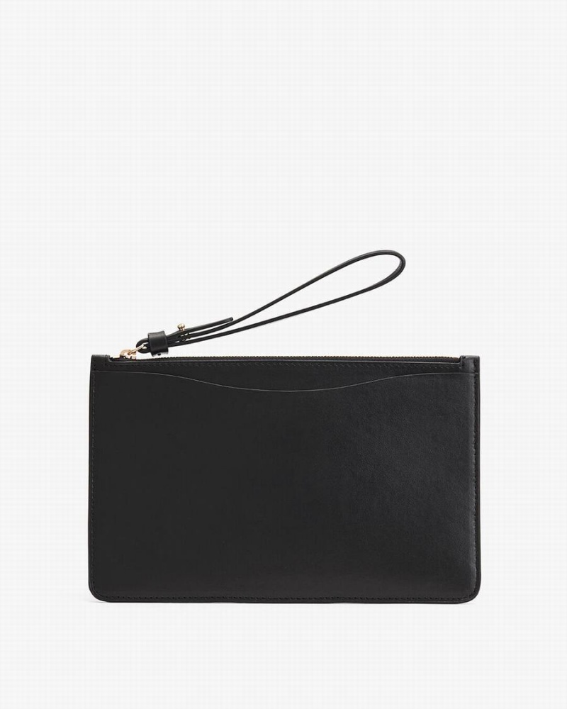 Női Cuyana Slim Wristlet Pénztárca Fekete | JDF1094YM