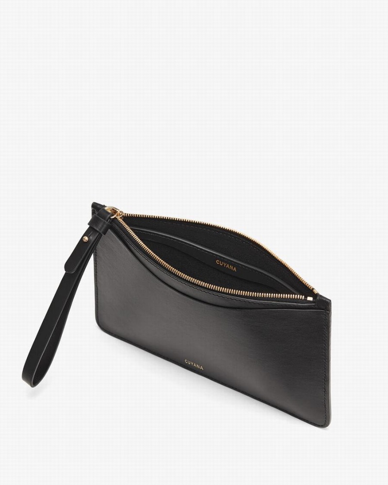 Női Cuyana Slim Wristlet Pénztárca Fekete | JDF1094YM