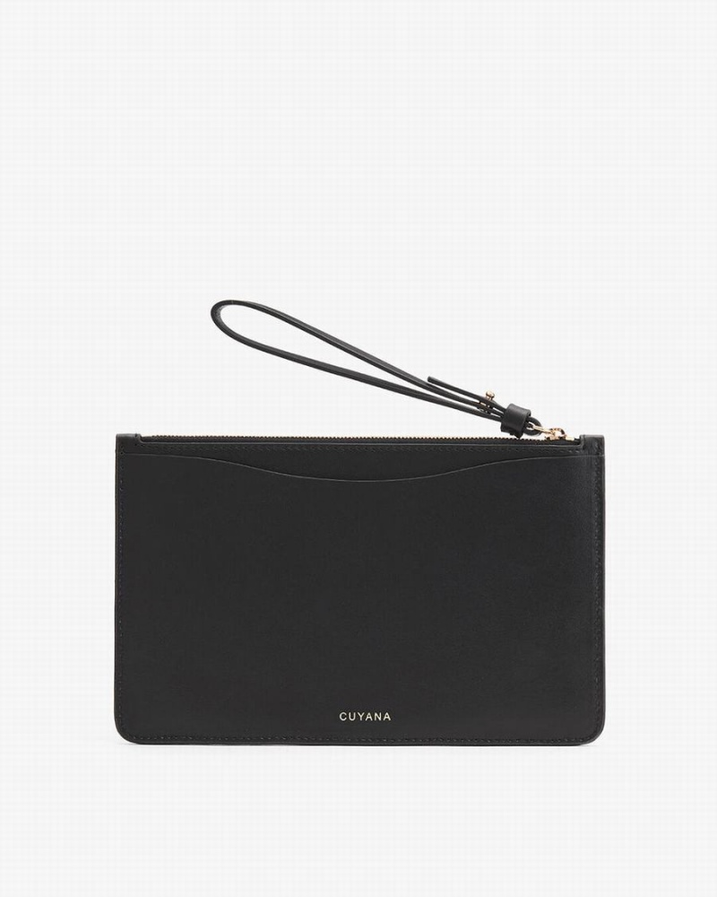 Női Cuyana Slim Wristlet Pénztárca Fekete | JDF1094YM