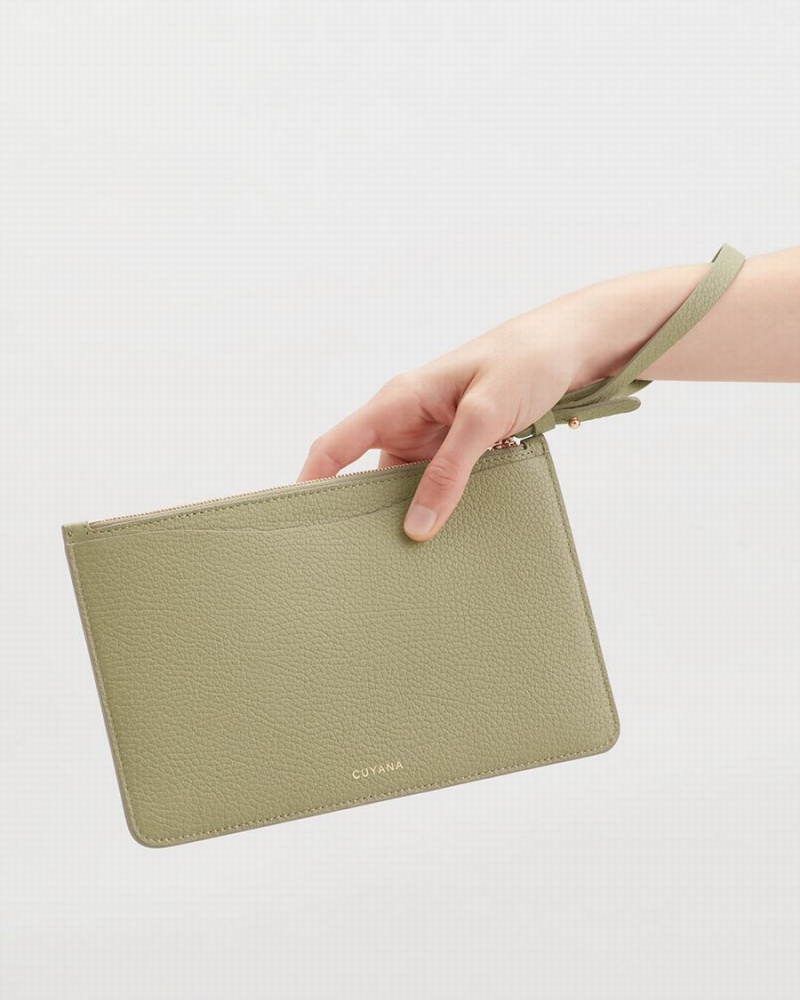 Női Cuyana Slim Wristlet Pénztárca Zöld | KJL1418ED