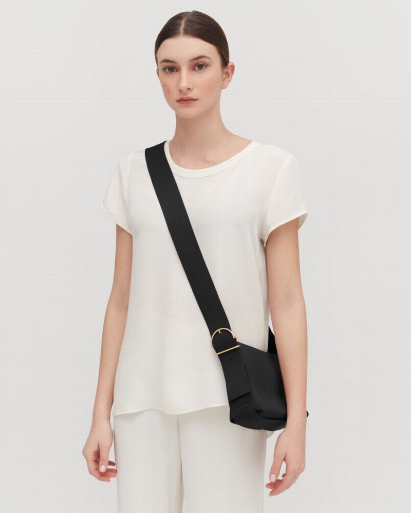 Női Cuyana Small Sling Crossbody Táska Fekete | VTP8593MM