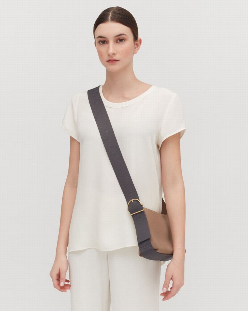 Női Cuyana Small Sling Crossbody Táska Khaki | LUE9539BL