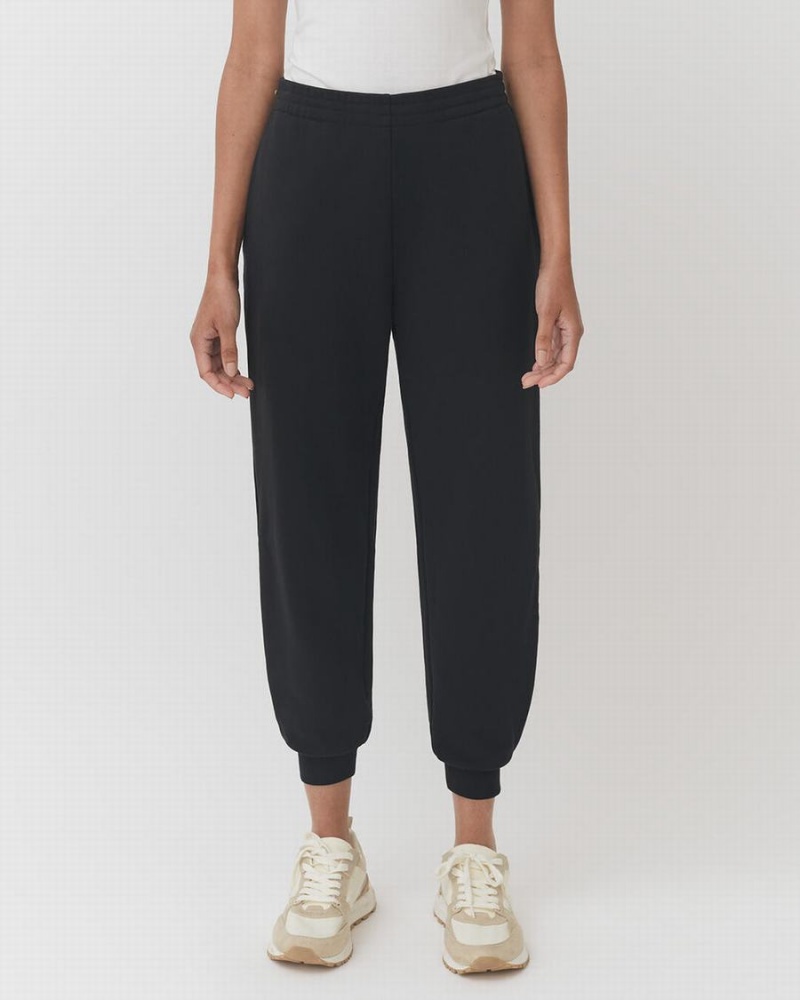 Női Cuyana Terry Sculpted Jogger Nadrág Fekete | JWD7321KK