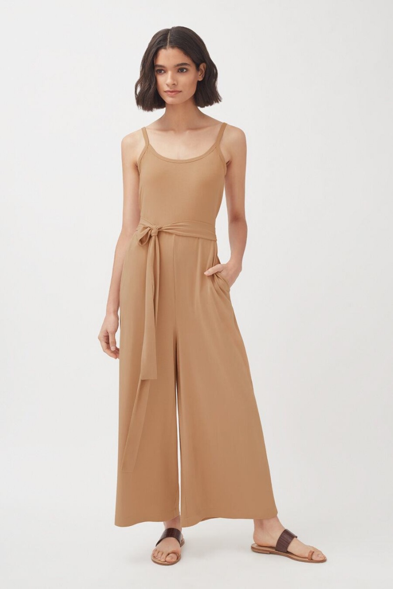 Női Cuyana V-Back Jumpsuit Barna | JBD646AL