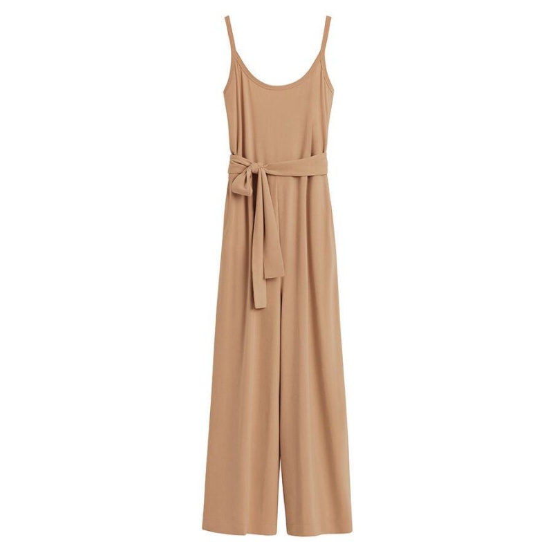 Női Cuyana V-Back Jumpsuit Barna | JBD646AL