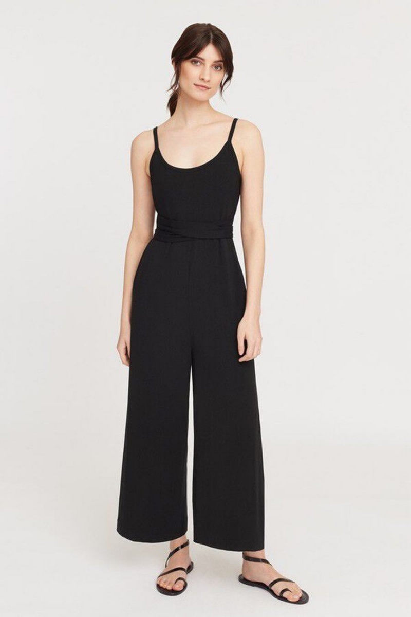 Női Cuyana V-Back Jumpsuit Fekete | QQG3789OW