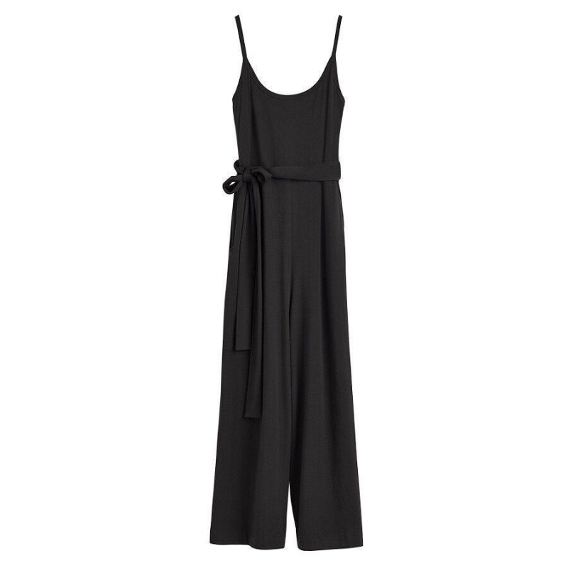 Női Cuyana V-Back Jumpsuit Fekete | QQG3789OW