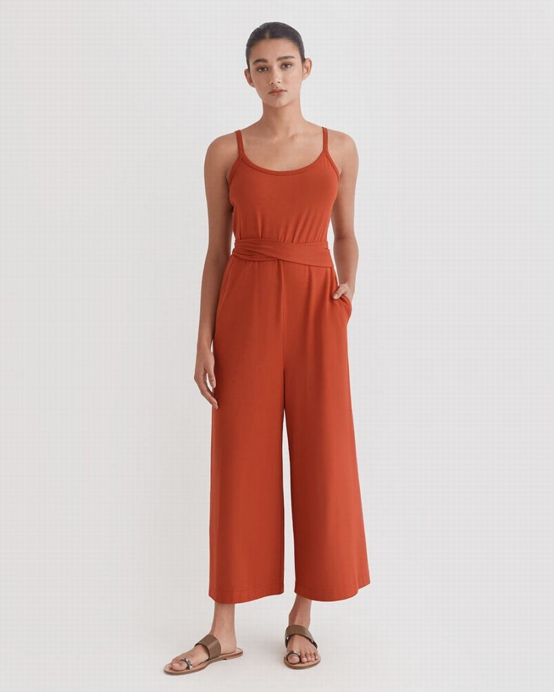 Női Cuyana V-Back Jumpsuit Narancssárga | BJC9569DB