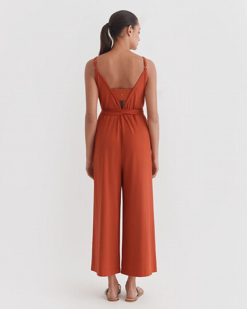 Női Cuyana V-Back Jumpsuit Narancssárga | BJC9569DB