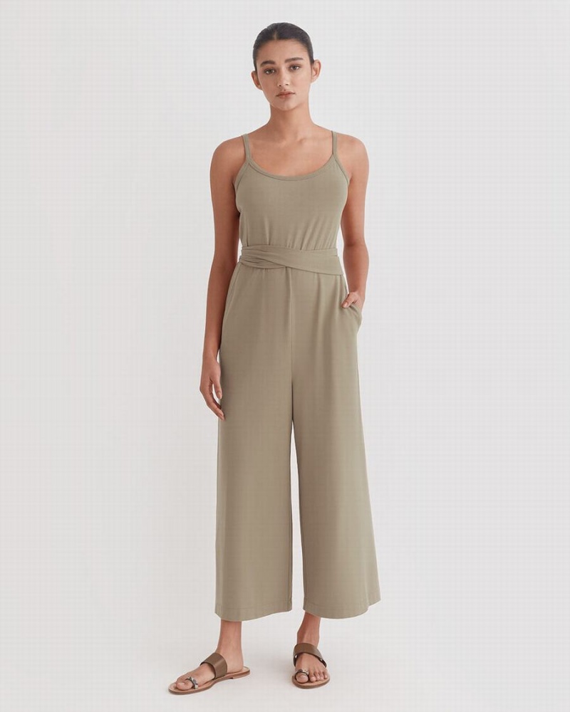 Női Cuyana V-Back Jumpsuit Zöld | IJR9563BH