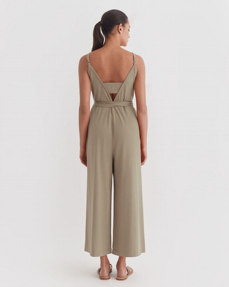 Női Cuyana V-Back Jumpsuit Zöld | IJR9563BH