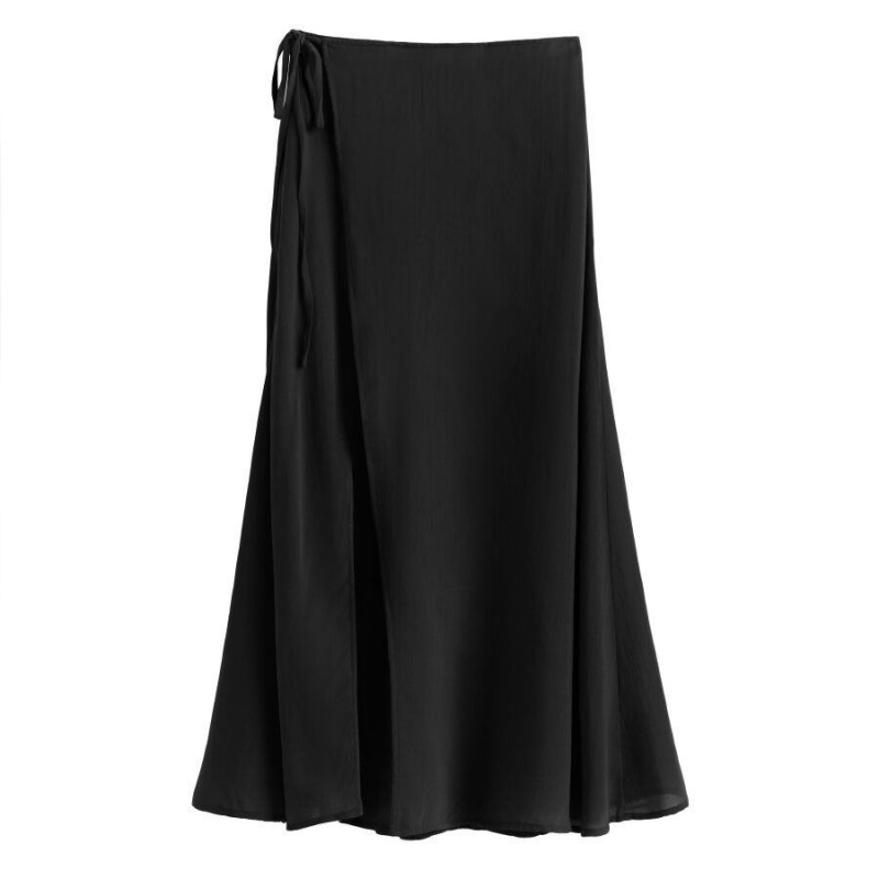 Női Cuyana Wrap Maxi Cover Up Szoknya Fekete | QGP2927GJ